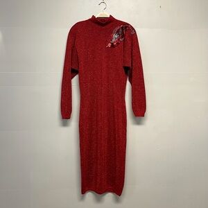 Vintage 80s Mely’s red sweater dress